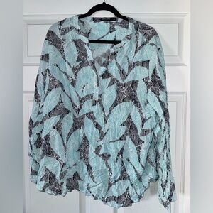 Women's David Jones Classic Collection Blouse - Aqua and Black
